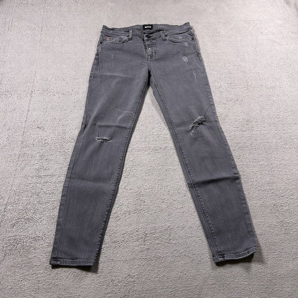 HUDSON Skinny Jeans Womens 28 Grey Distressed Ripped Denim Grunge Streetwear
